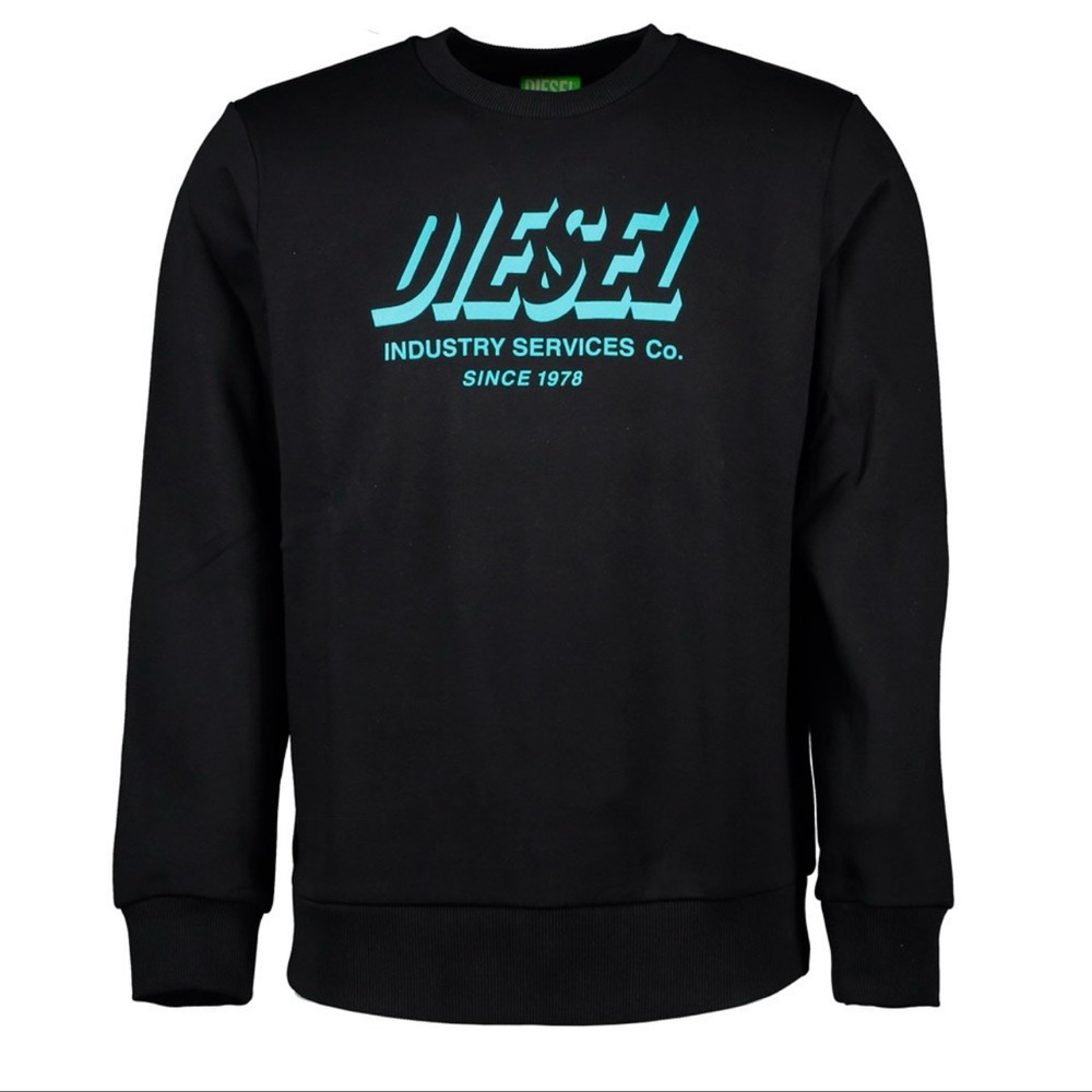 Diesel Black Girk A74 Crewneck Long Sleeve Sweatshirt, Size S